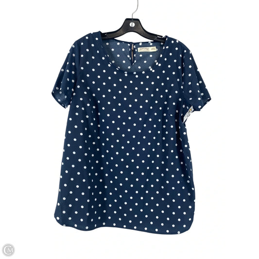 Top Short Sleeve By Faded Glory In Navy, Size: L