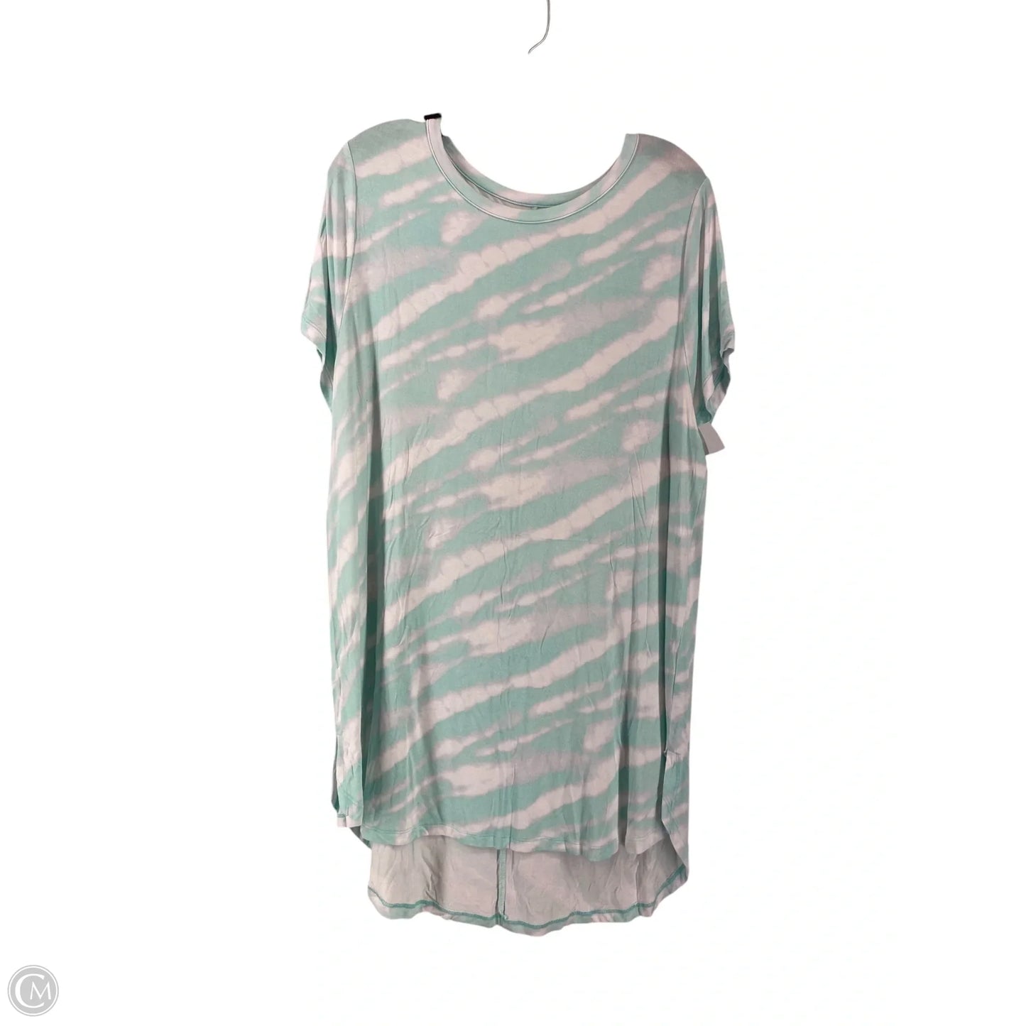 Top Short Sleeve By Livi Active In Green & White, Size: Xl