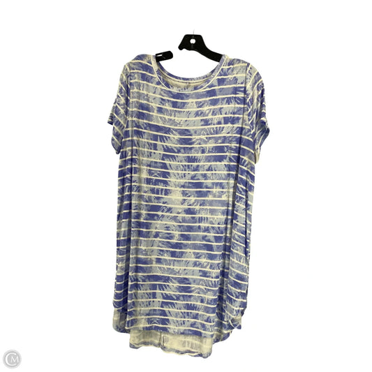 Top Short Sleeve By Livi Active In Blue & White, Size: Xl