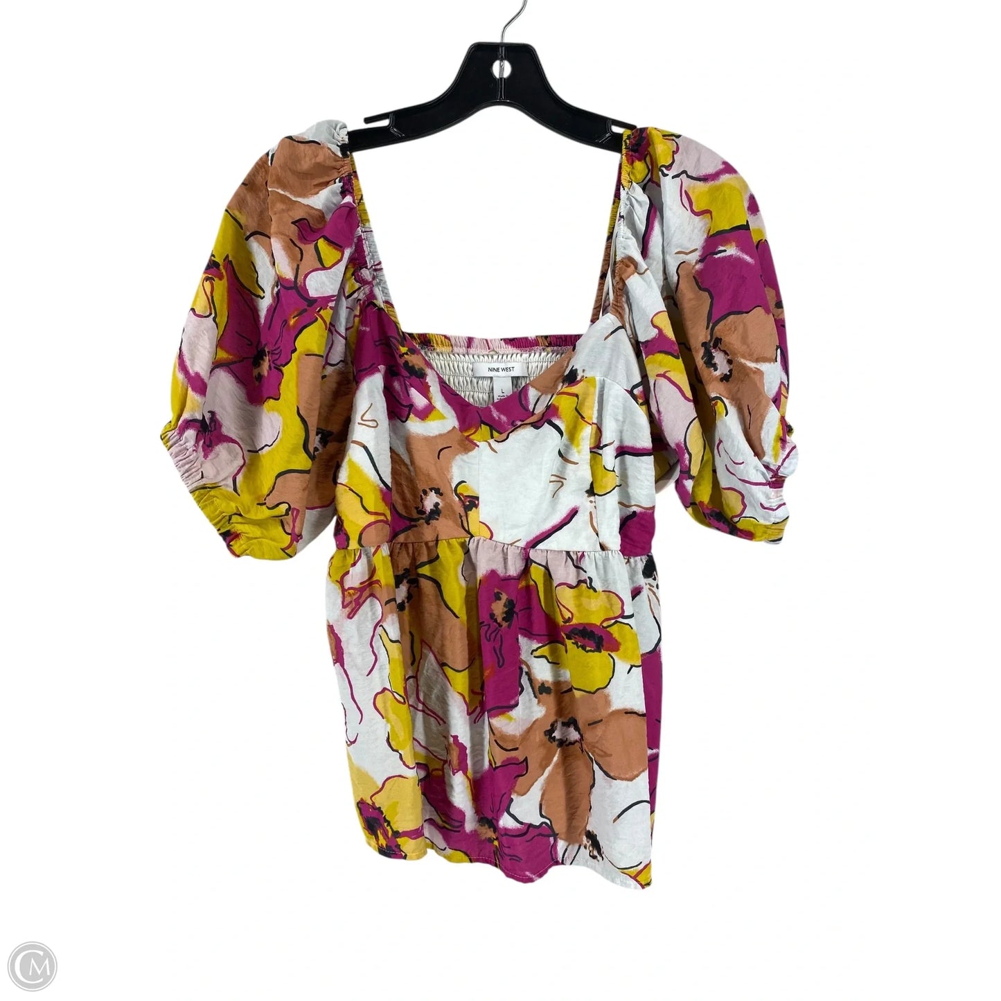 Top Short Sleeve By Nine West In Multi-colored, Size: L