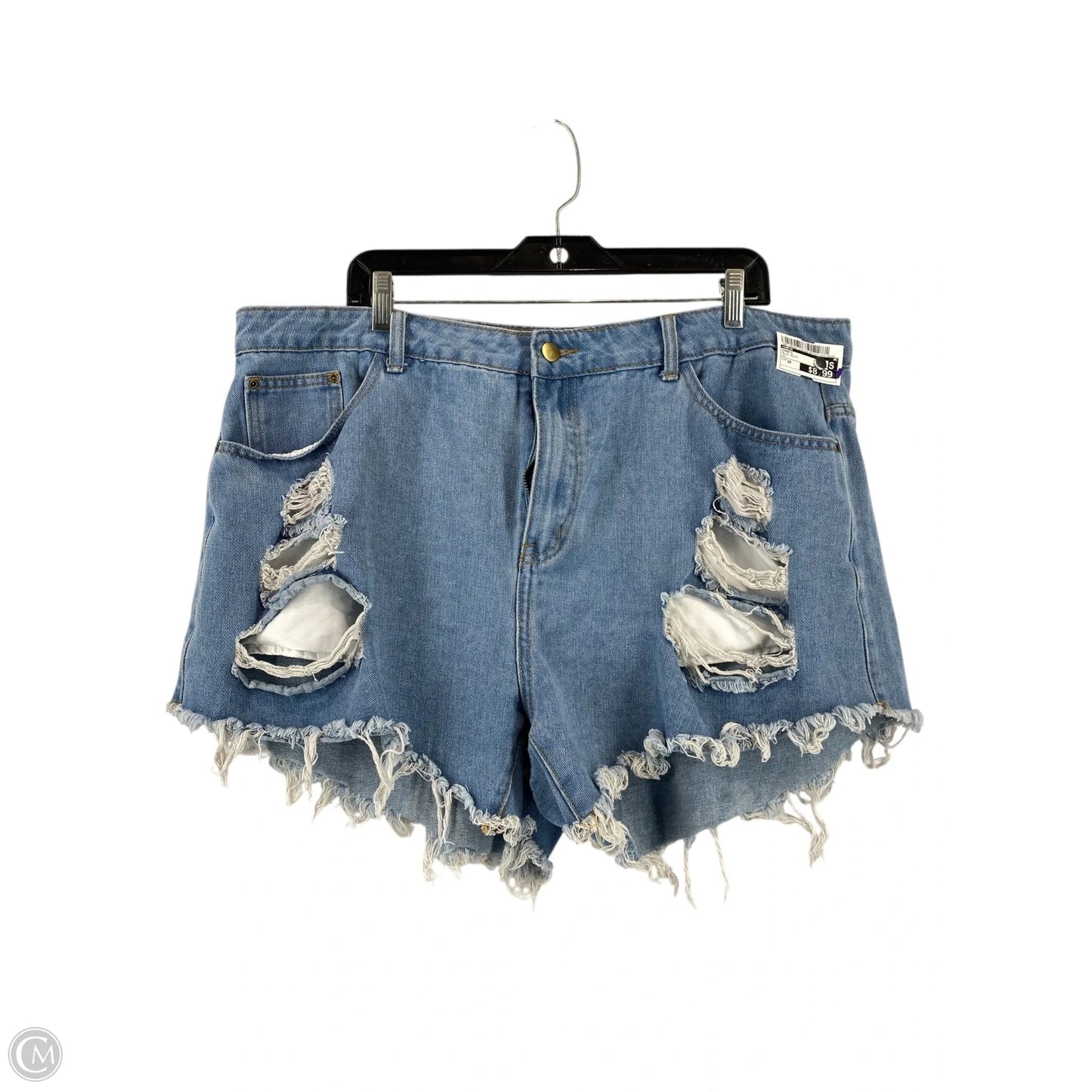 Shorts By Shein In Blue Denim, Size: 3x