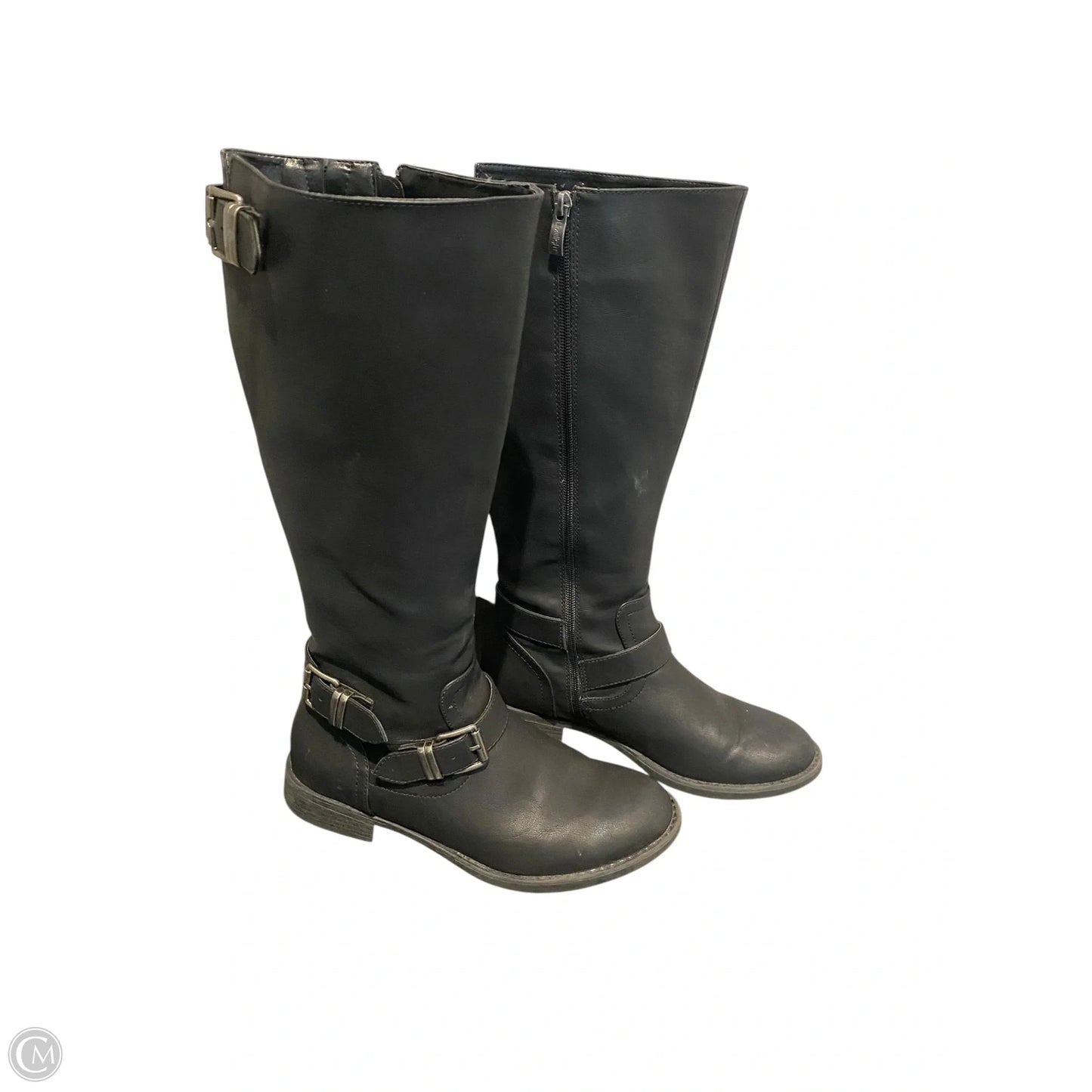 Boots Mid-calf Flats By Cmc In Black, Size: 9.5