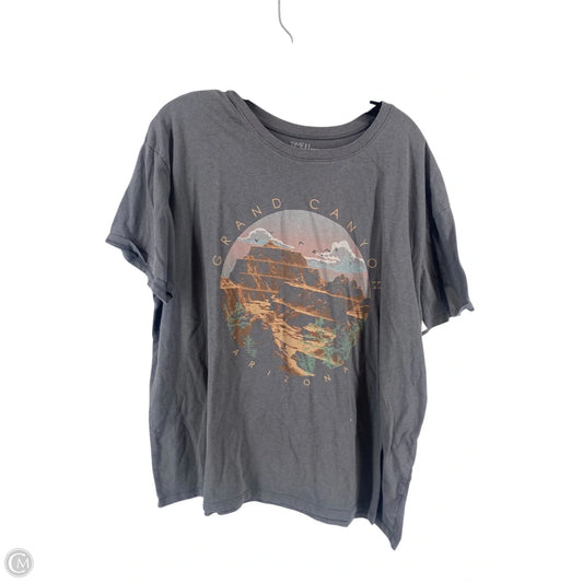 Top Short Sleeve By Time And Tru In Grey, Size: 3x