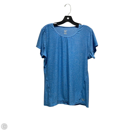 Athletic Top Short Sleeve By Reebok In Blue, Size: L