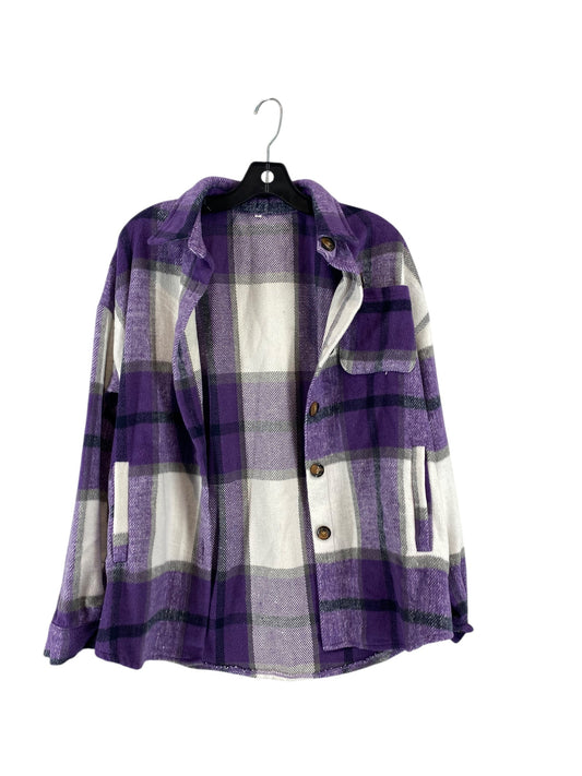 Jacket Shirt By Clothes Mentor In Plaid Pattern, Size: S