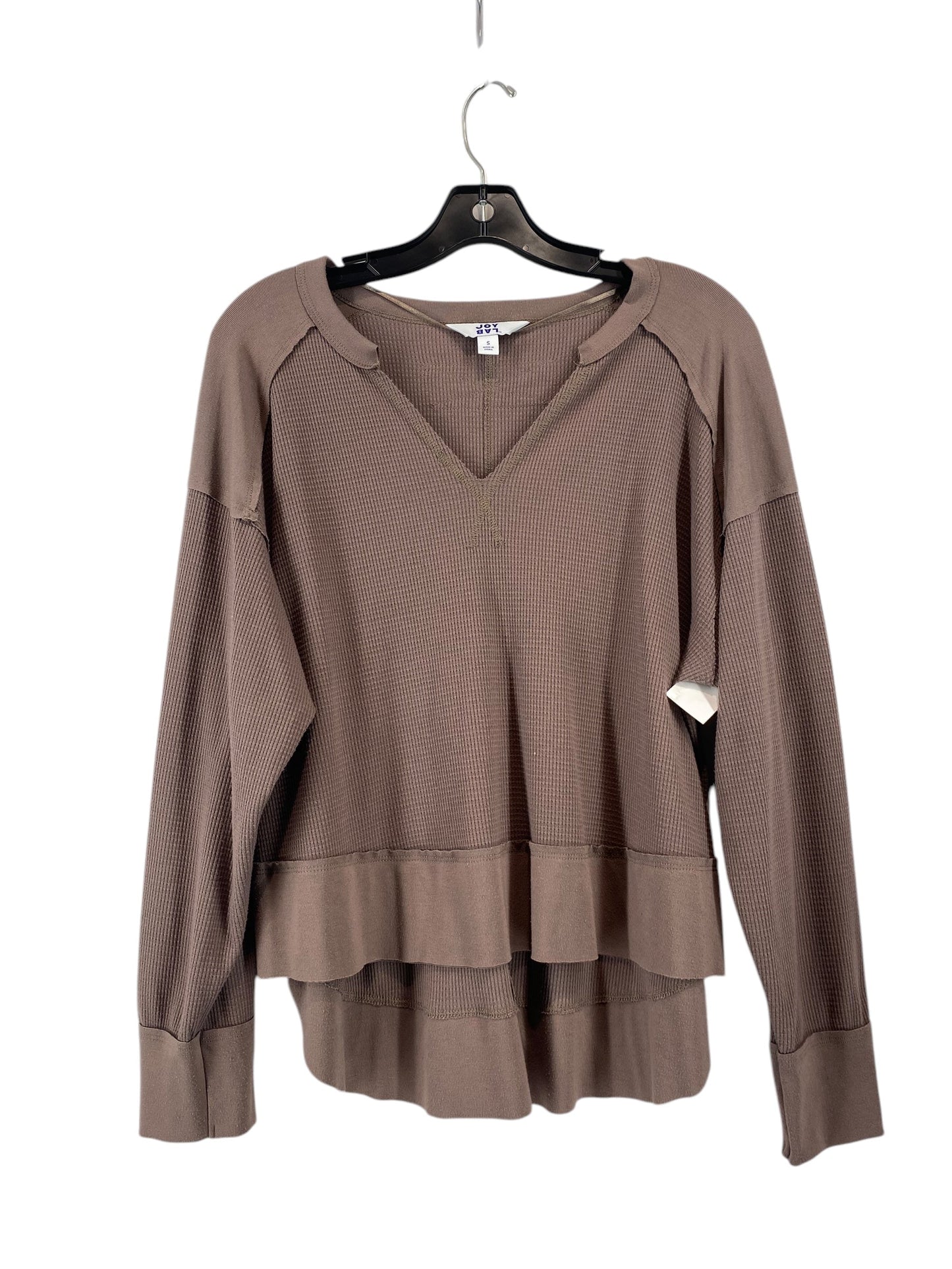 Athletic Top Long Sleeve Crewneck By Joy Lab In Brown, Size: S