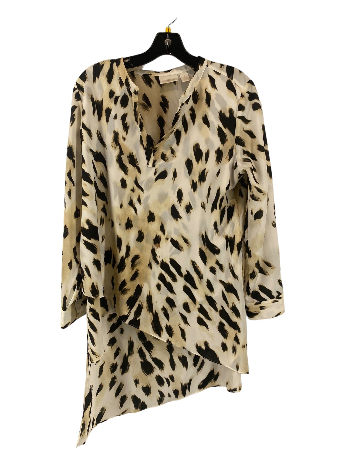 Animal Print Top Long Sleeve Chicos, Size 1