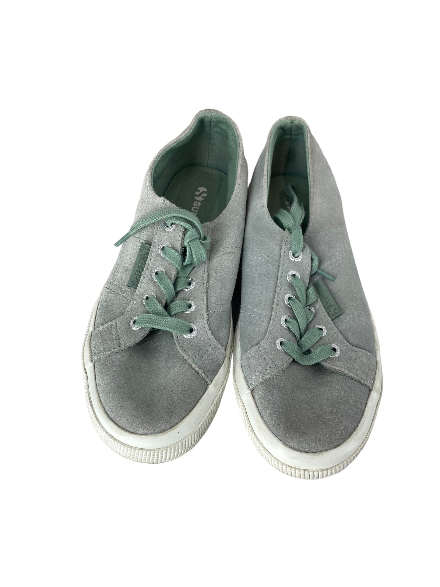 Green Shoes Flats Superga, Size 6.5