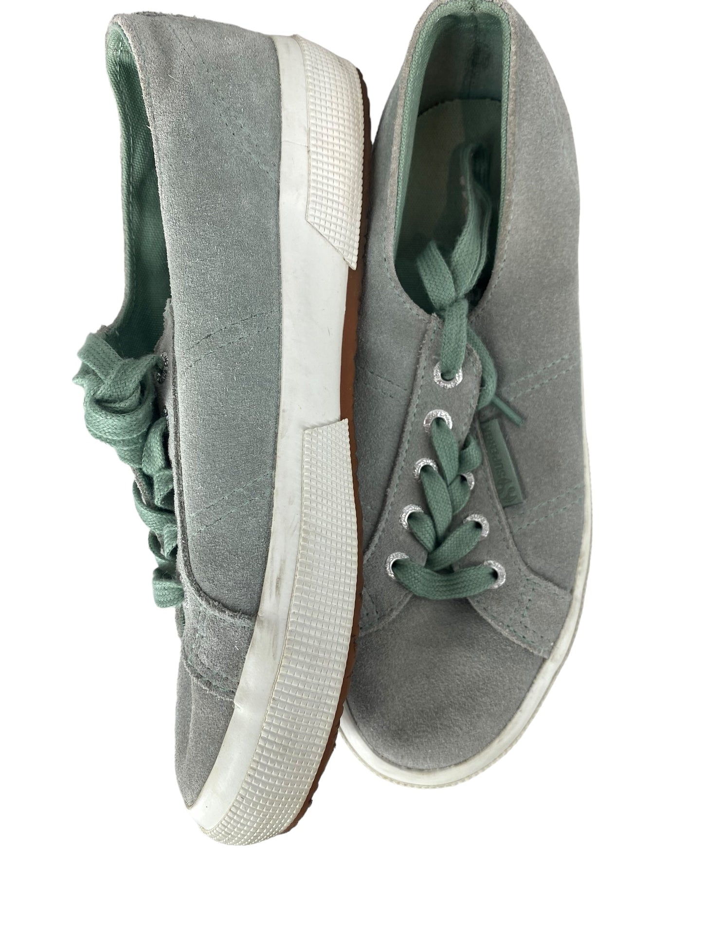 Green Shoes Flats Superga, Size 6.5