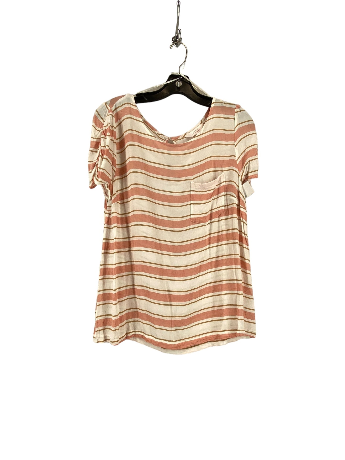 Striped Pattern Top Short Sleeve Clothes Mentor, Size L