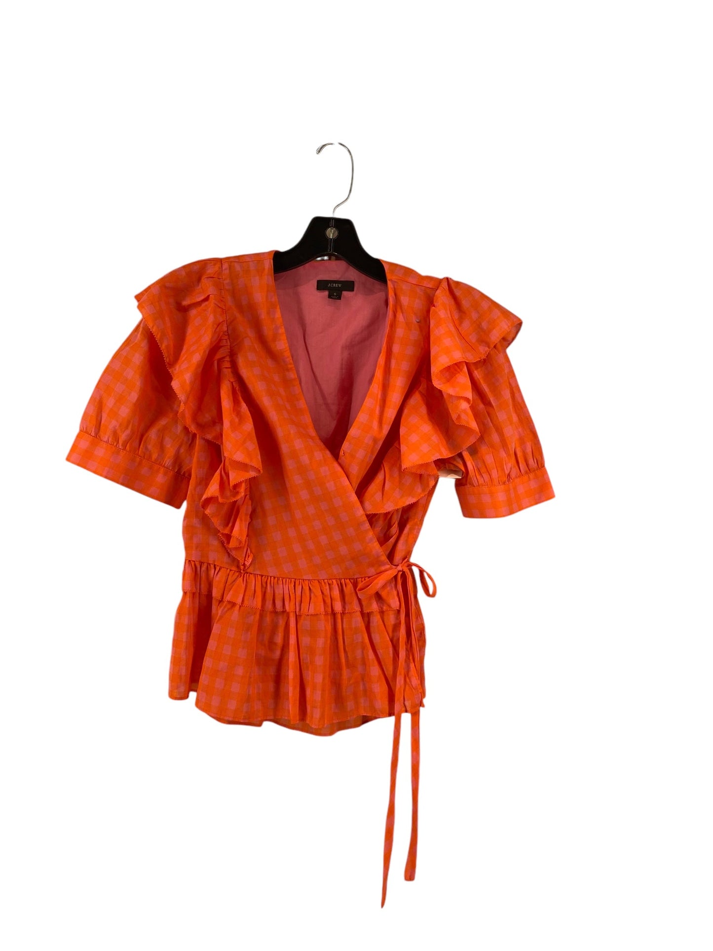 Top Short Sleeve By J. Crew In Orange & Pink, Size: S