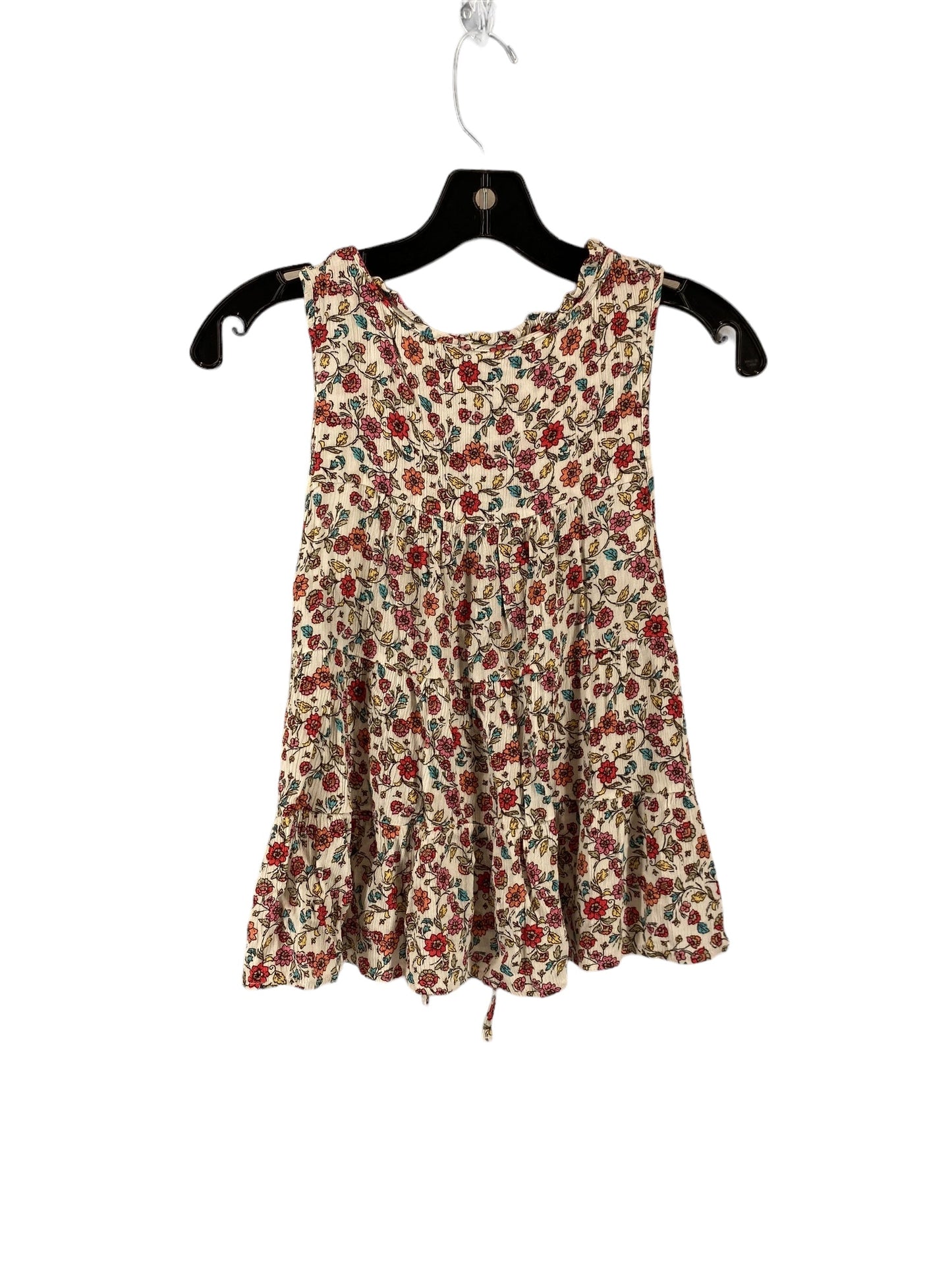 Floral Print Top Sleeveless Monteau, Size M