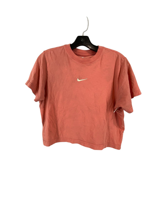 Athletic Top Short Sleeve By Nike In Pink, Size: L