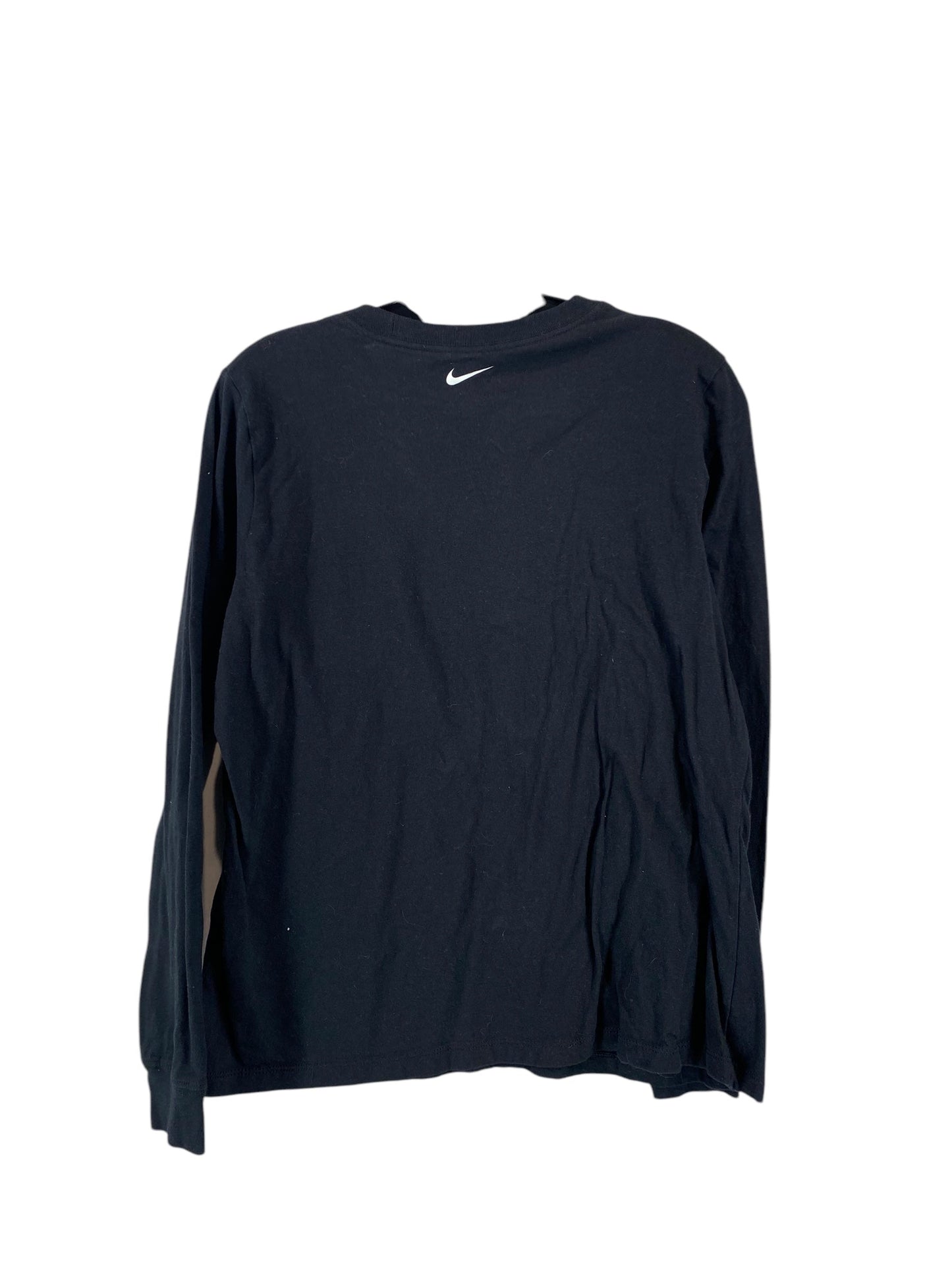 Athletic Top Long Sleeve Collar By Nike In Black, Size: M