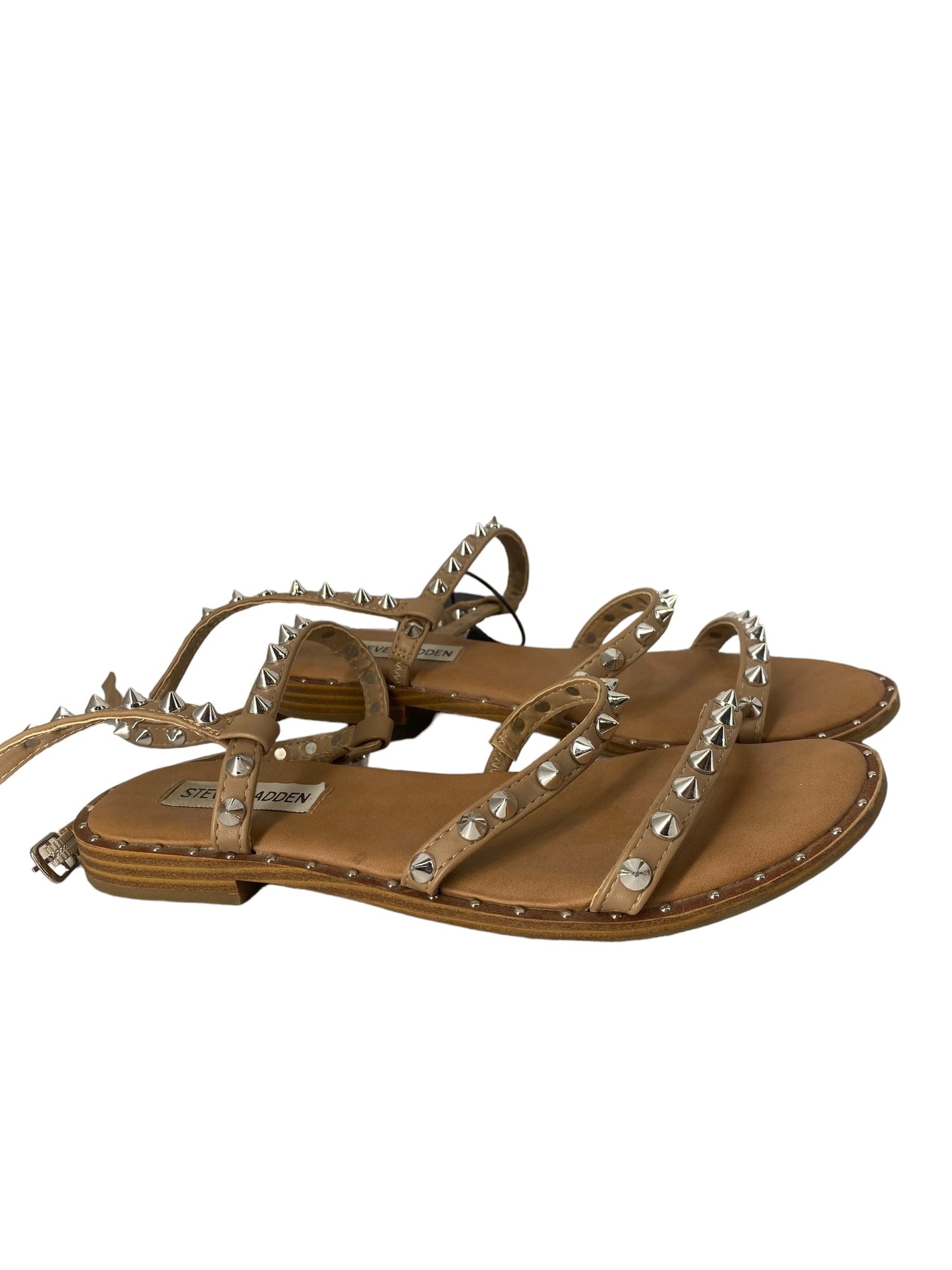 Tan Sandals Flats Steve Madden, Size 6.5