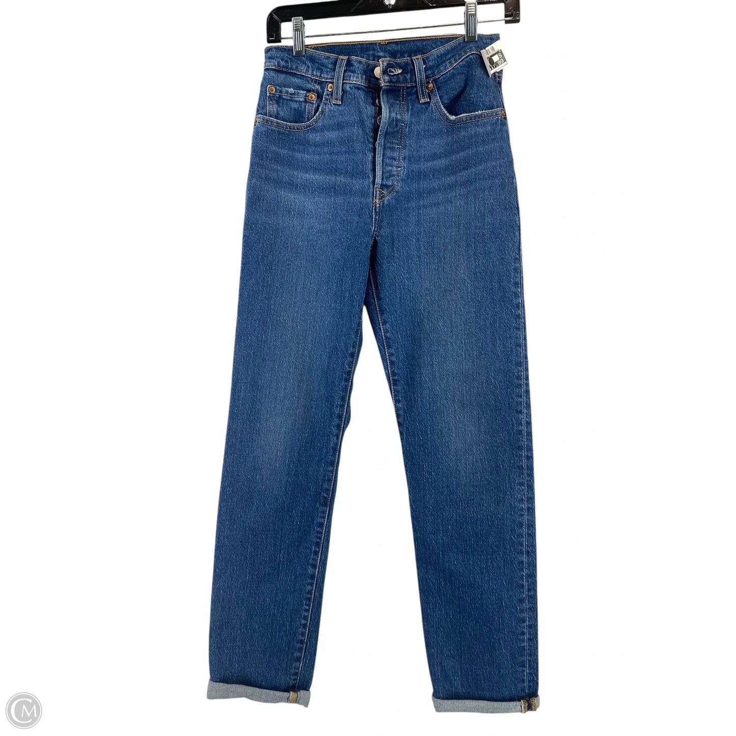 Jeans Straight By Levis In Blue Denim, Size: S