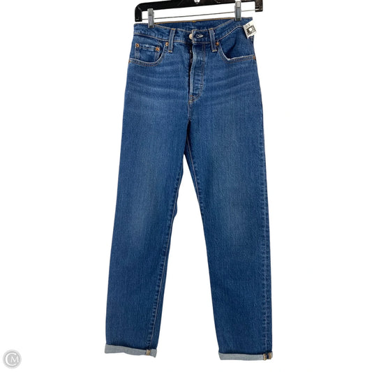 Jeans Straight By Levis In Blue Denim, Size: S