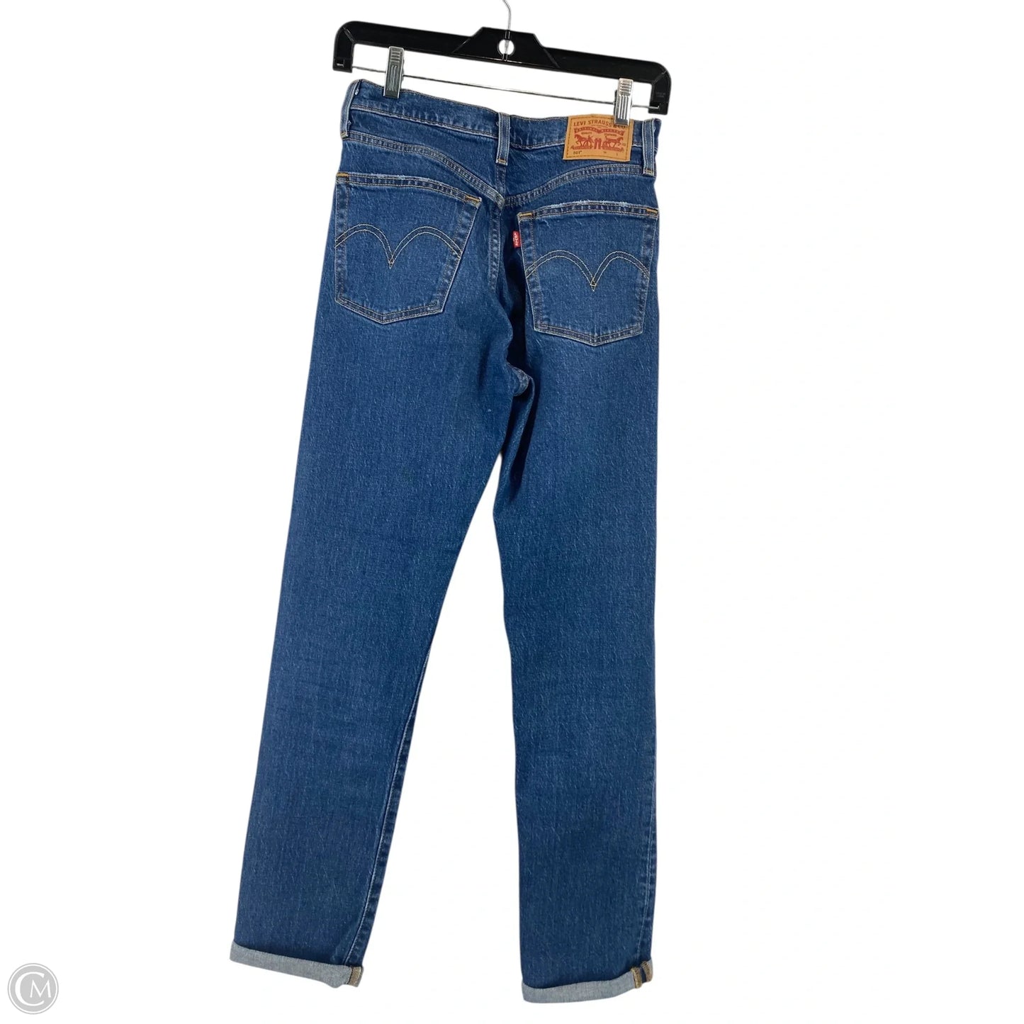 Jeans Straight By Levis In Blue Denim, Size: S