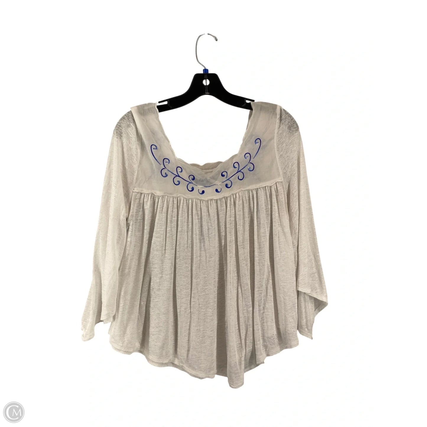 Top 3/4 Sleeve By Free People In White, Size: Xs