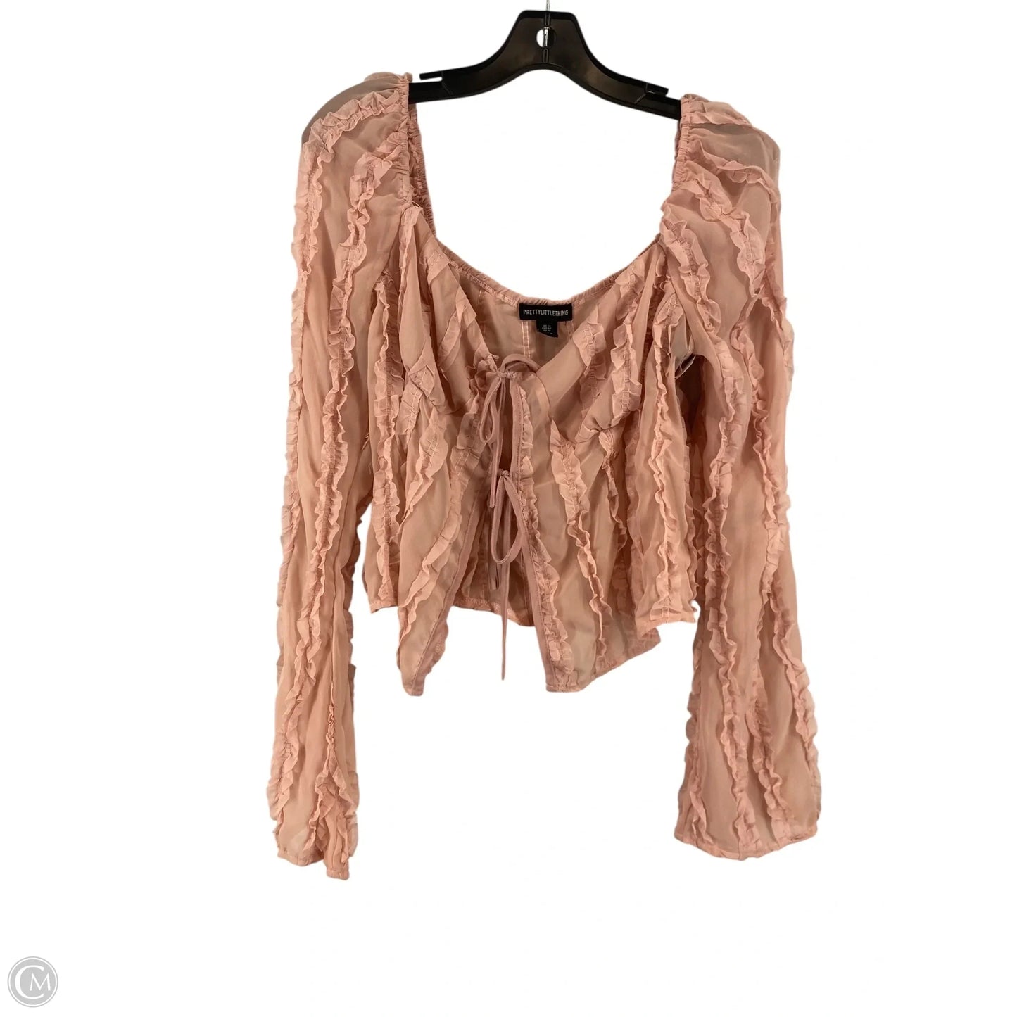 Top Long Sleeve By Pretty Little Thing In Pink, Size: 10