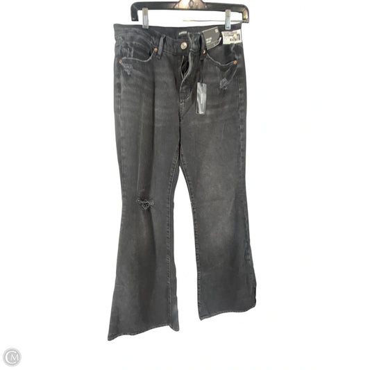 Jeans Flared By Express In Black Denim, Size: 8