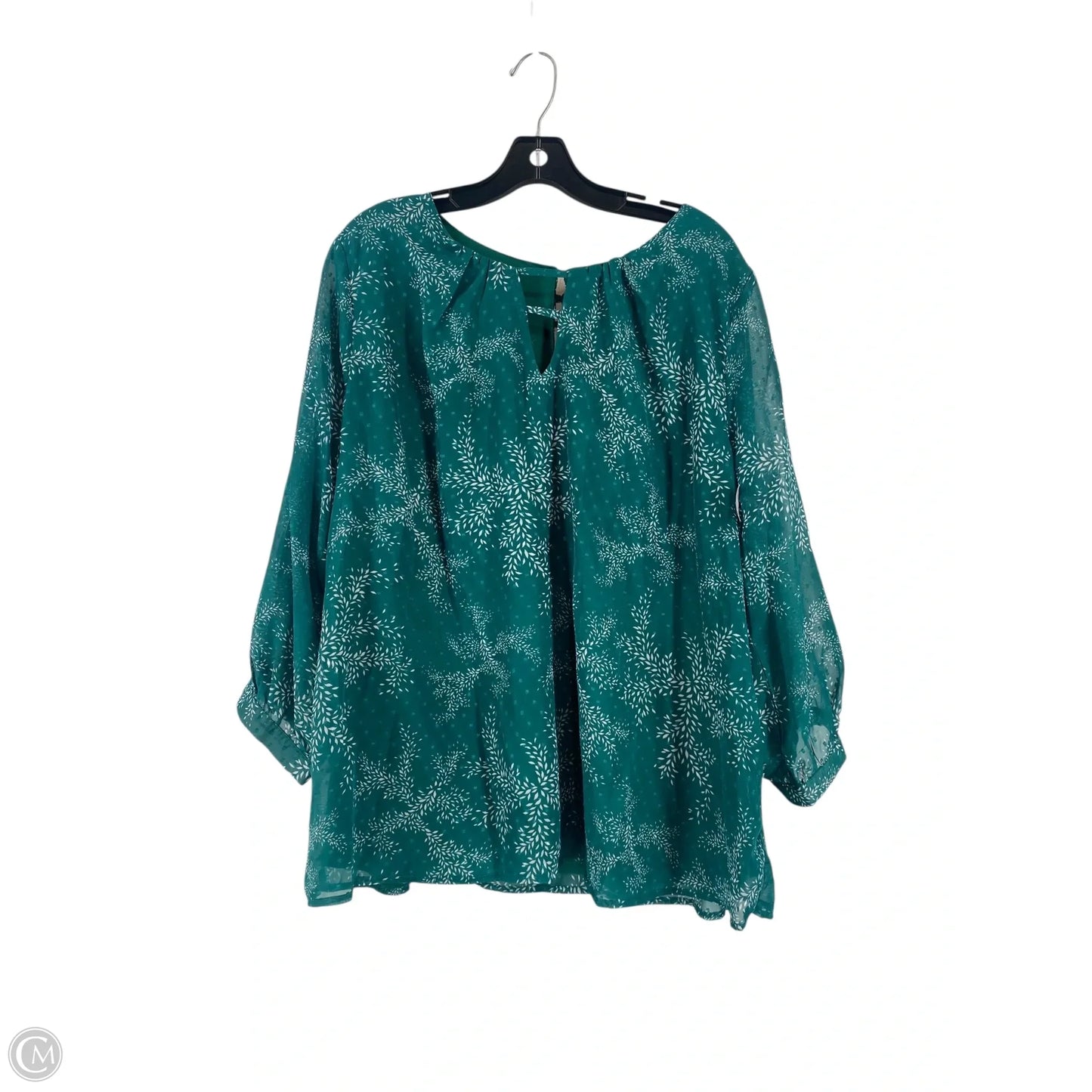Top 3/4 Sleeve By Papermoon In Green, Size: 2x