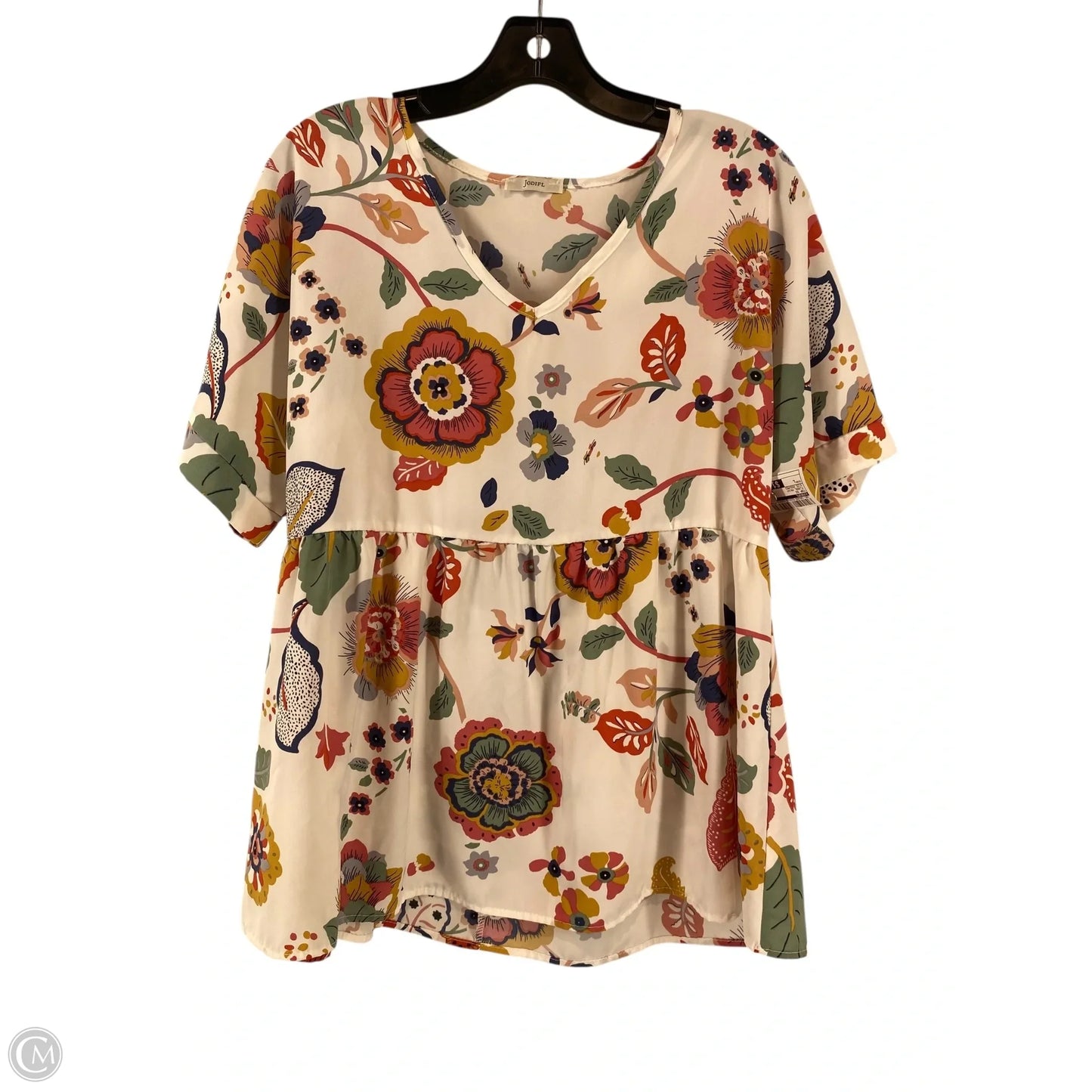 Top Short Sleeve By Jodifl In Floral Print, Size: L