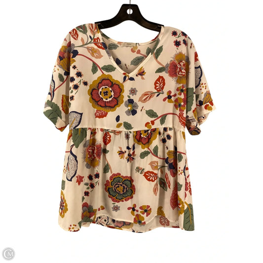 Top Short Sleeve By Jodifl In Floral Print, Size: L