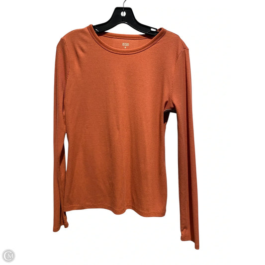 Top Long Sleeve By Ana In Orange, Size: M