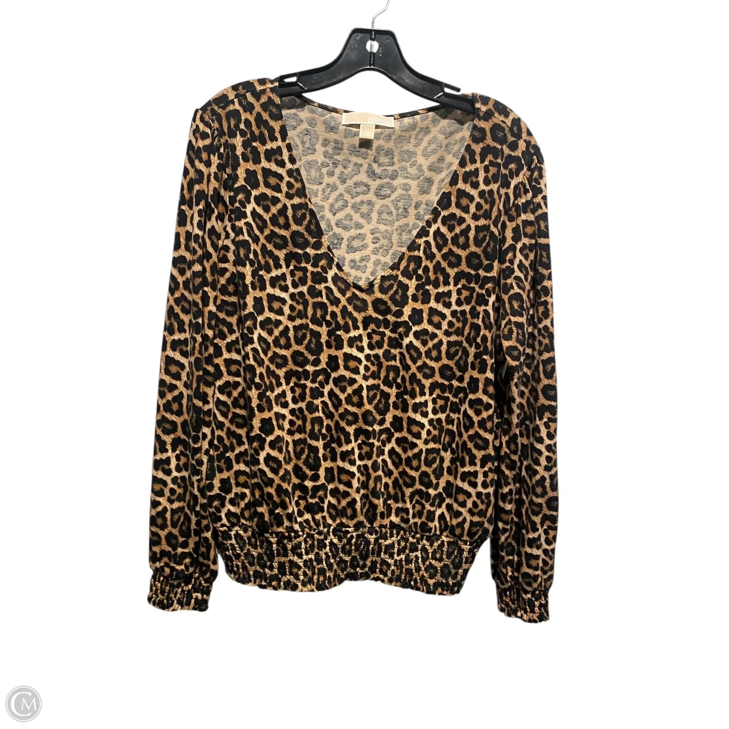 Top Long Sleeve By Michael By Michael Kors In Animal Print, Size: Xl
