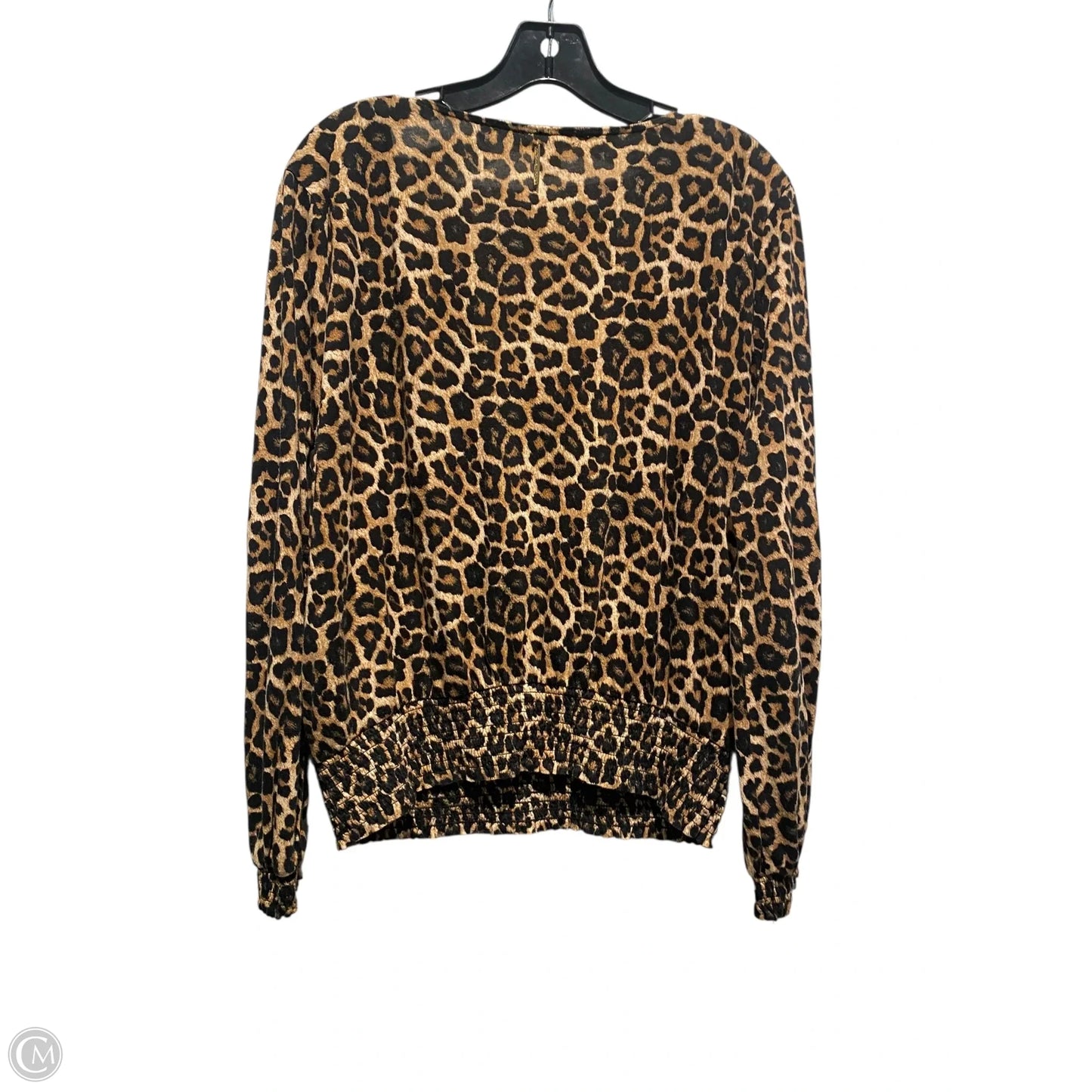 Top Long Sleeve By Michael By Michael Kors In Animal Print, Size: Xl