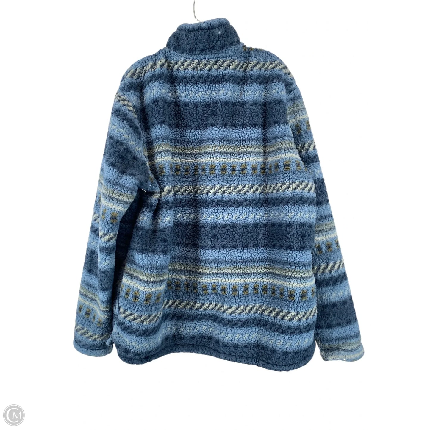 Jacket Faux Fur & Sherpa By Home Free In Blue, Size: 2x