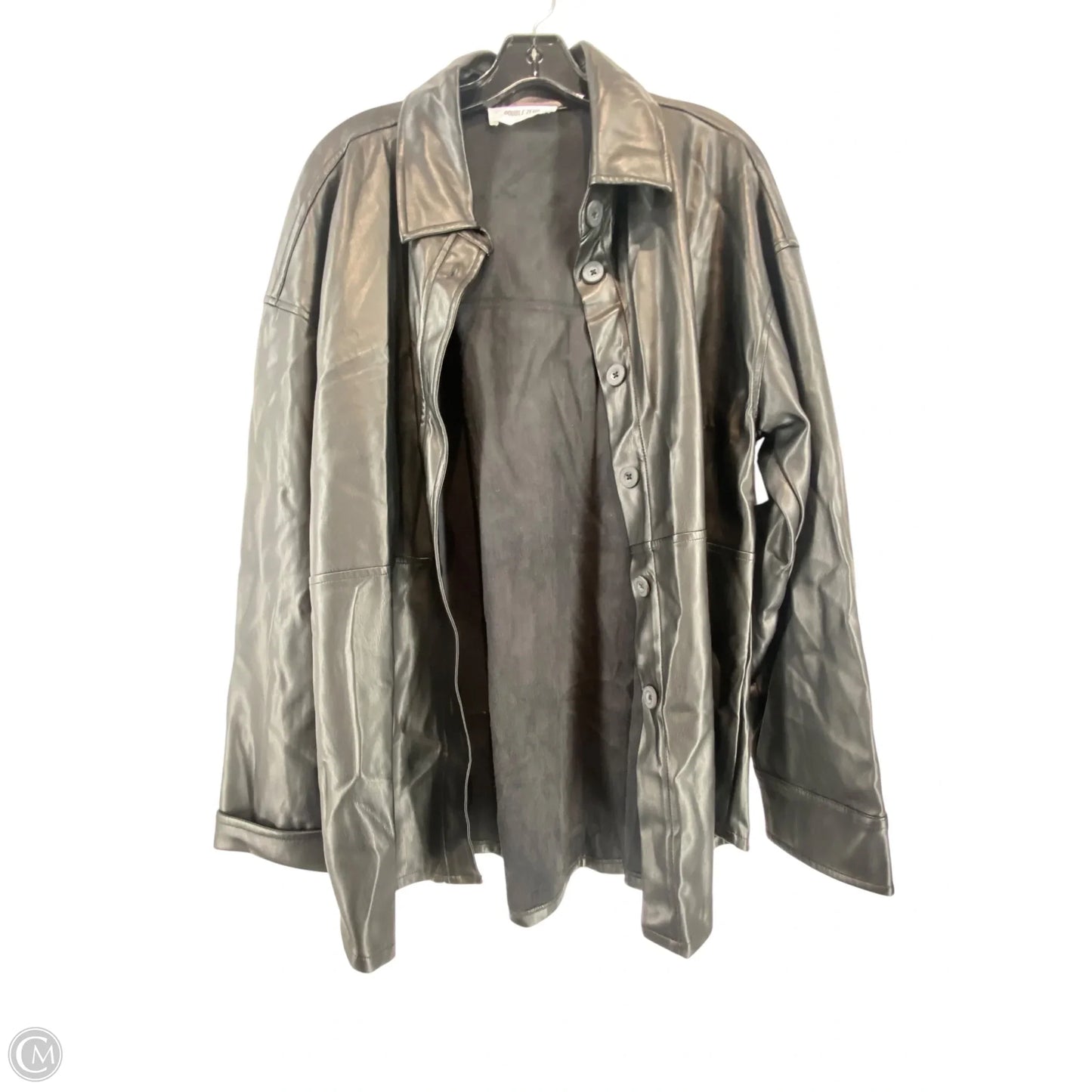 Jacket Leather By Double Zero In Black, Size: L