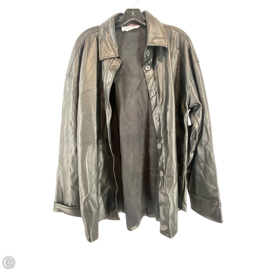 Jacket Leather By Double Zero In Black, Size: L