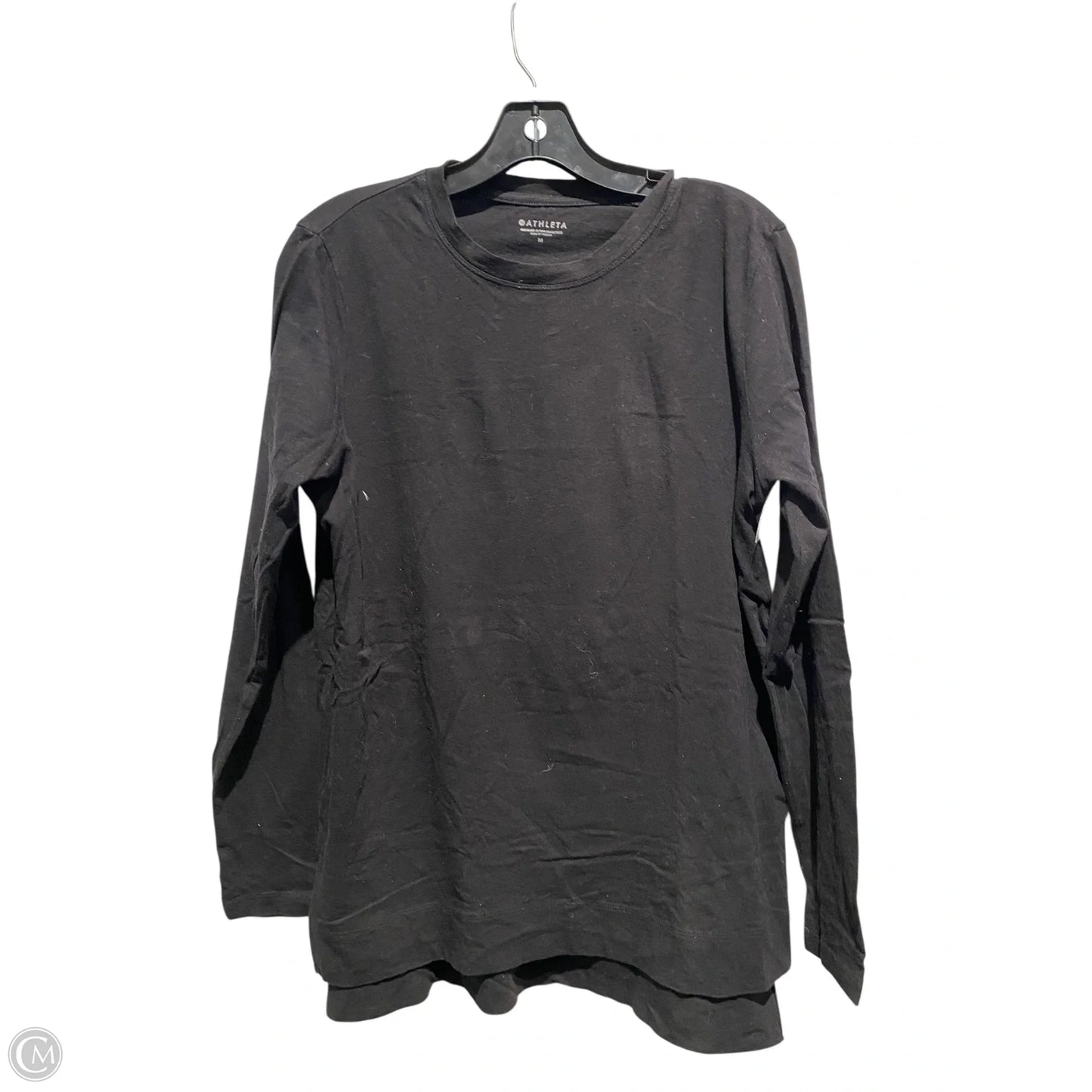 Athletic Top Long Sleeve Collar By Athleta In Black, Size: M