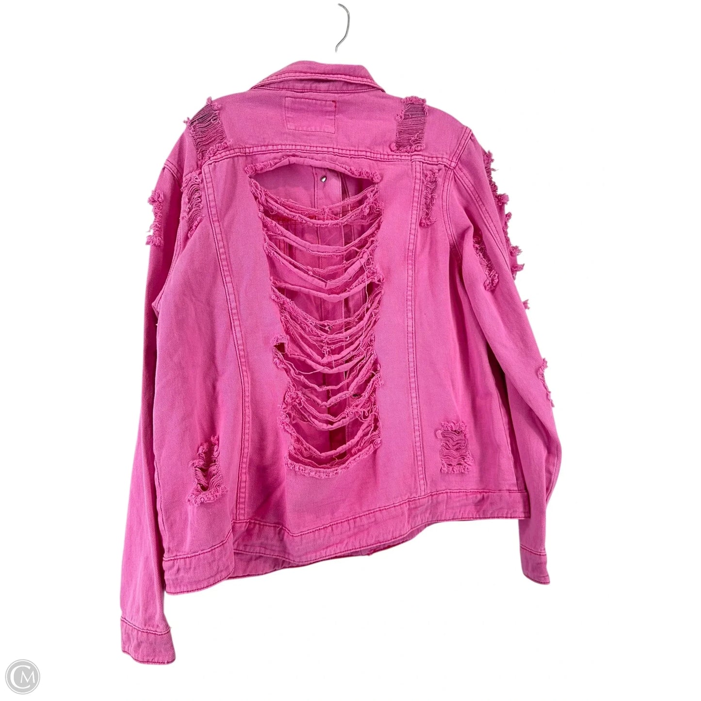 Jacket Denim By American Bazi In Pink Denim, Size: L