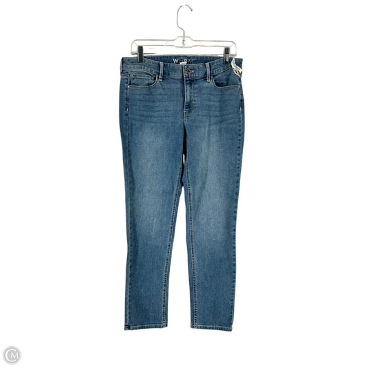 Jeans Straight By White House Black Market In Blue Denim, Size: 4