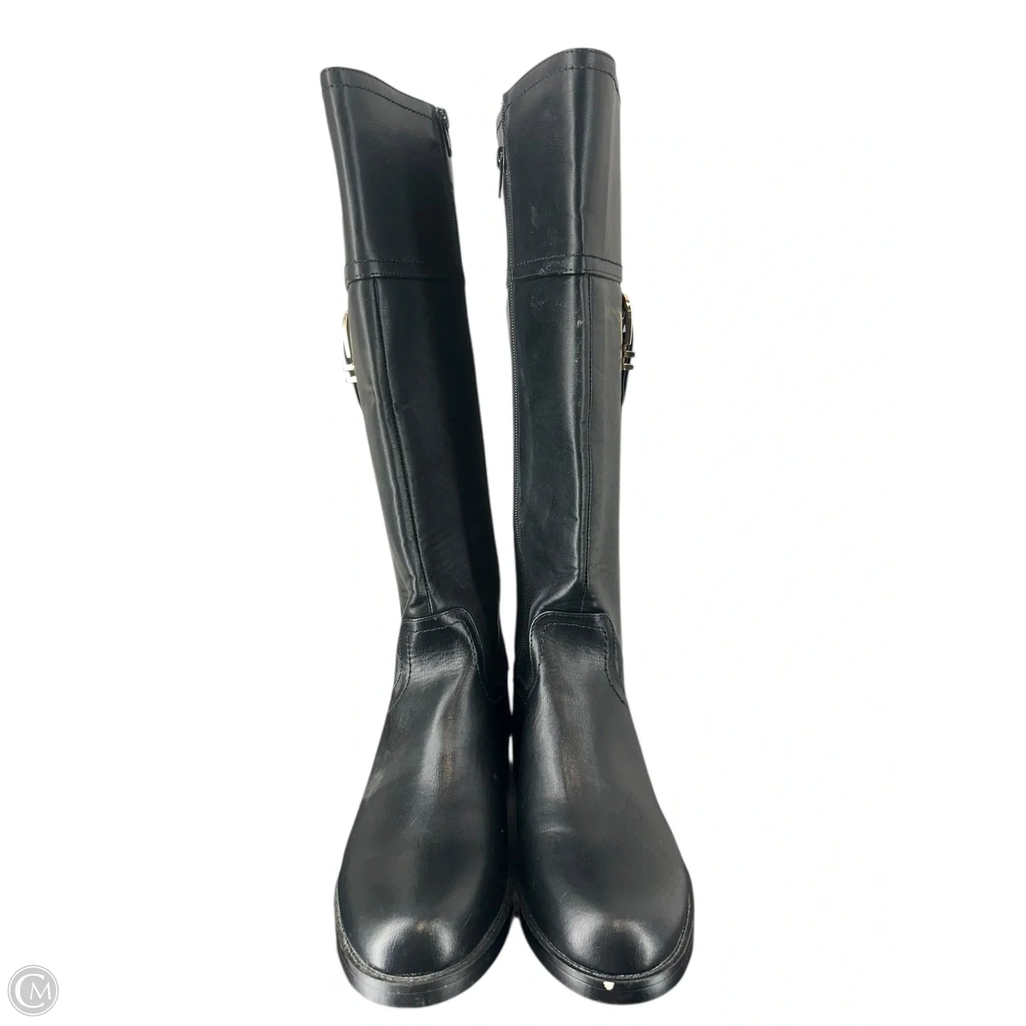 Boots Mid-calf Flats By Liz Claiborne In Black, Size: 9