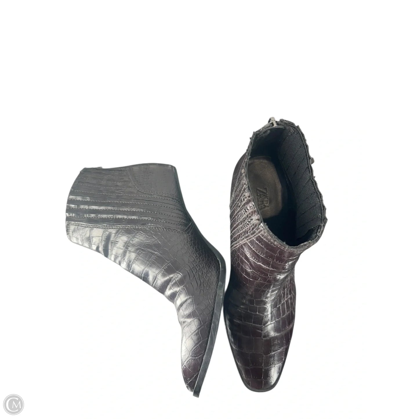 Boots Ankle Heels By Zara In Brown, Size: 10