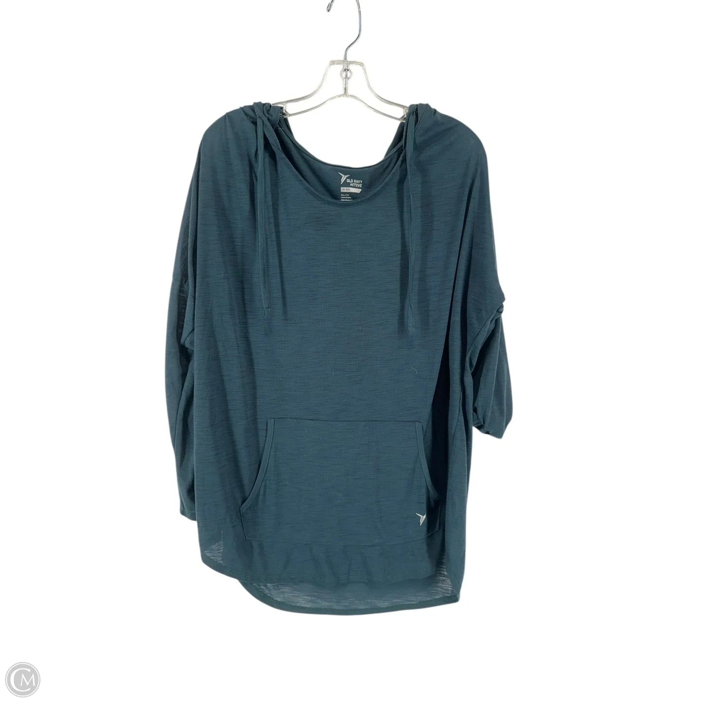Athletic Top Long Sleeve Hoodie By Old Navy In Green, Size: Xxl