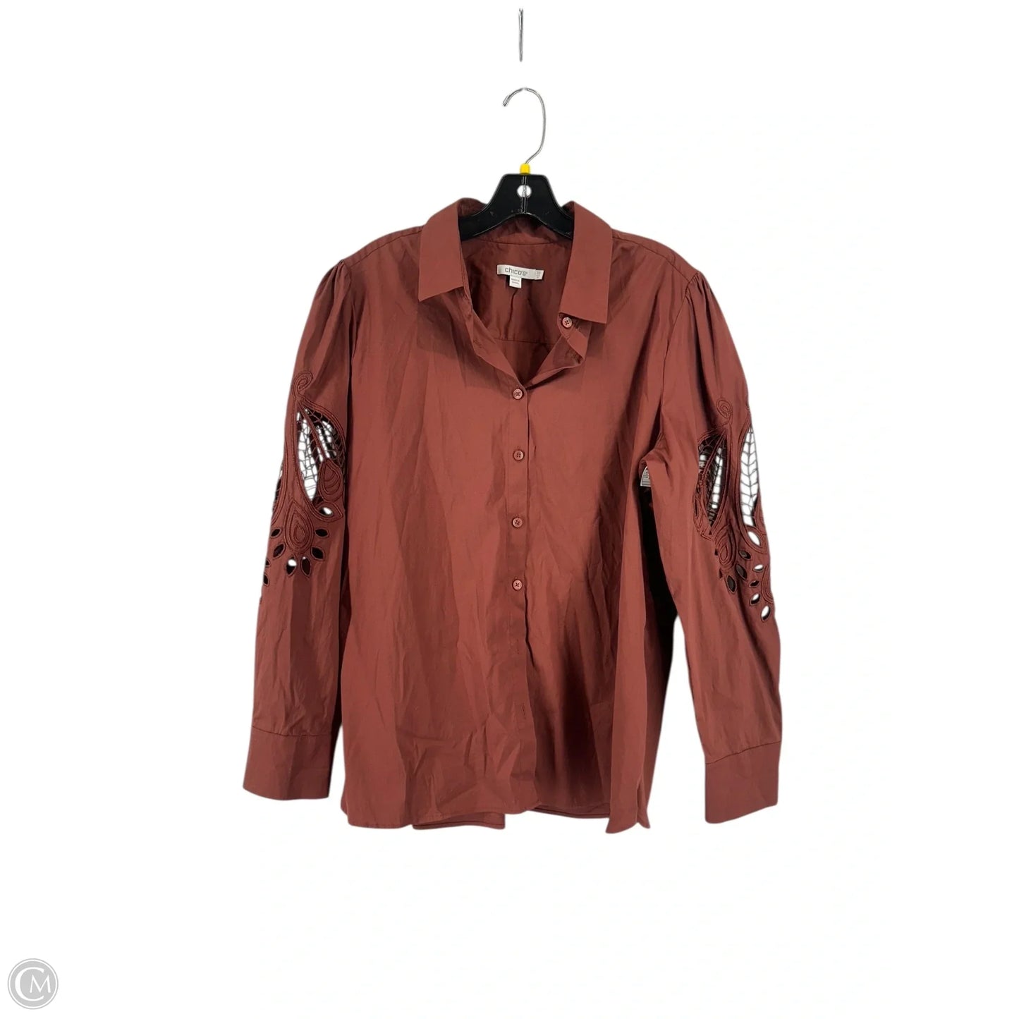 Top Long Sleeve By Chicos In Brown, Size: 14