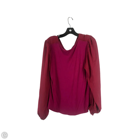 Top Long Sleeve By Loft In Maroon, Size: L