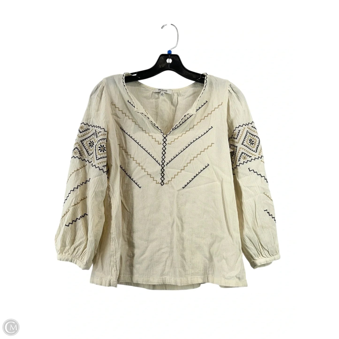 Top Long Sleeve By Madewell In Cream, Size: Xs