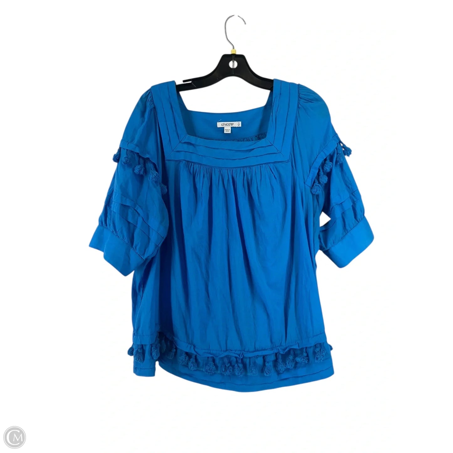 Top Short Sleeve By Chicos In Blue, Size: 16