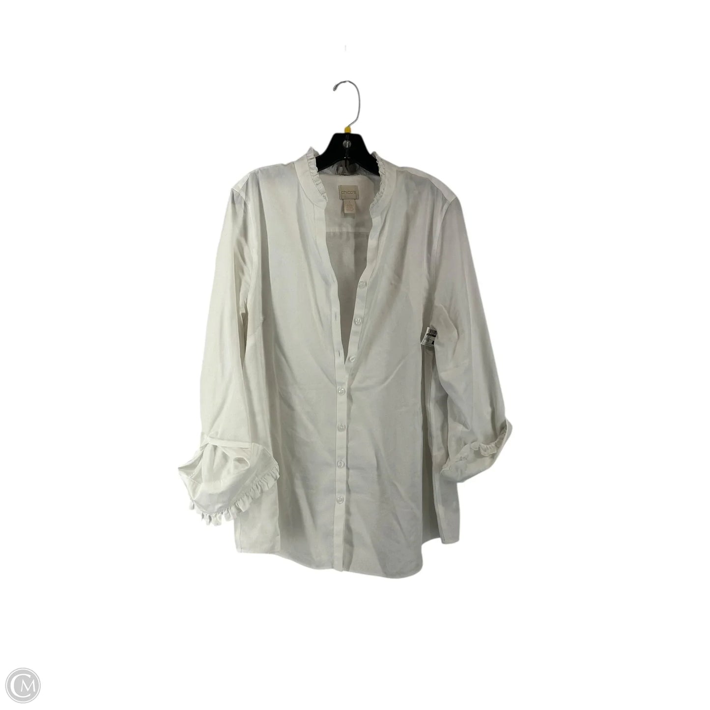 Top Long Sleeve By Chicos In White, Size: 16