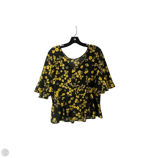 Top Short Sleeve By Who What Wear In Floral Print, Size: L