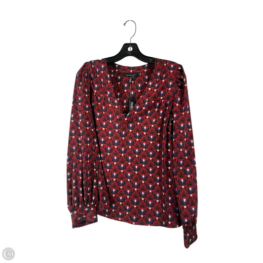 Top Long Sleeve By White House Black Market In Purple & Red, Size: M
