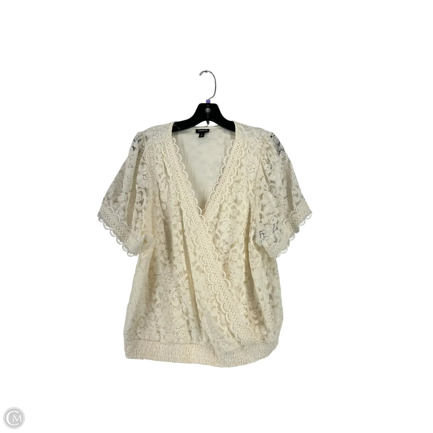 Top Short Sleeve By Torrid In Cream, Size: 2