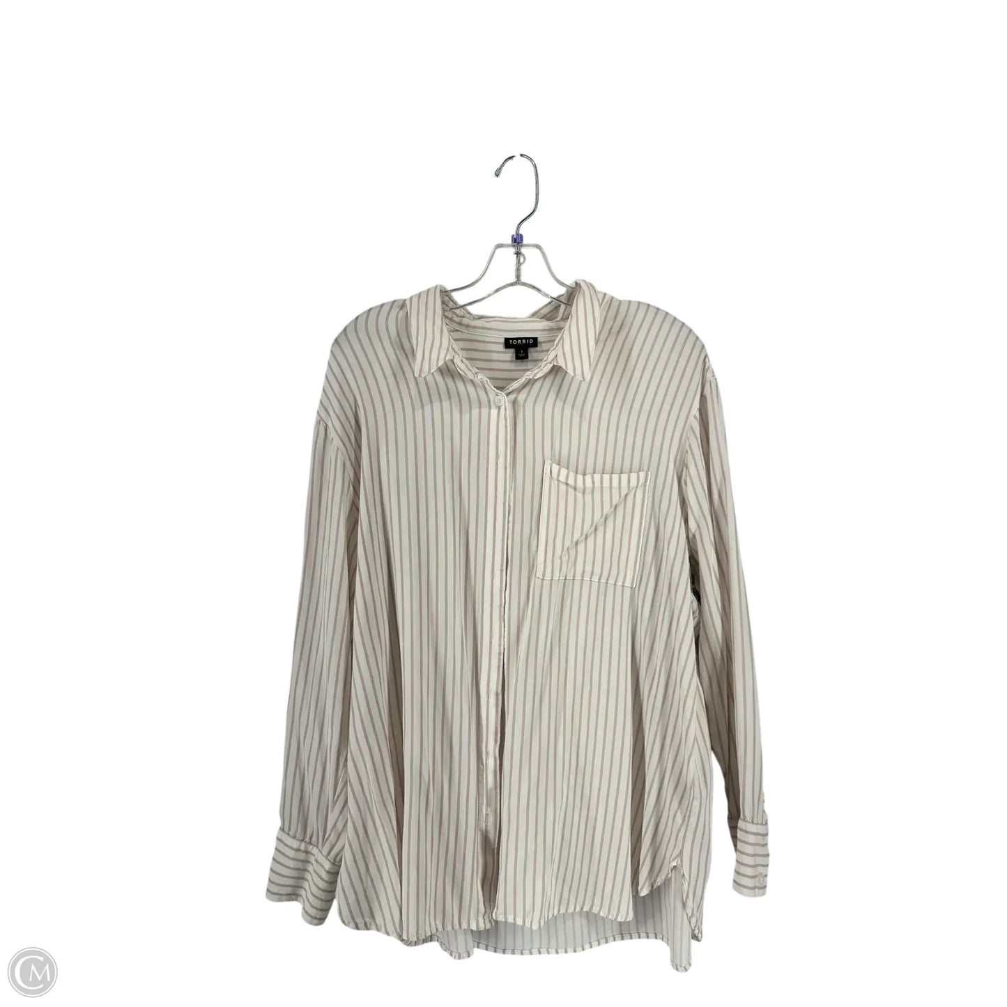 Top Long Sleeve By Torrid In Striped Pattern, Size: 1x