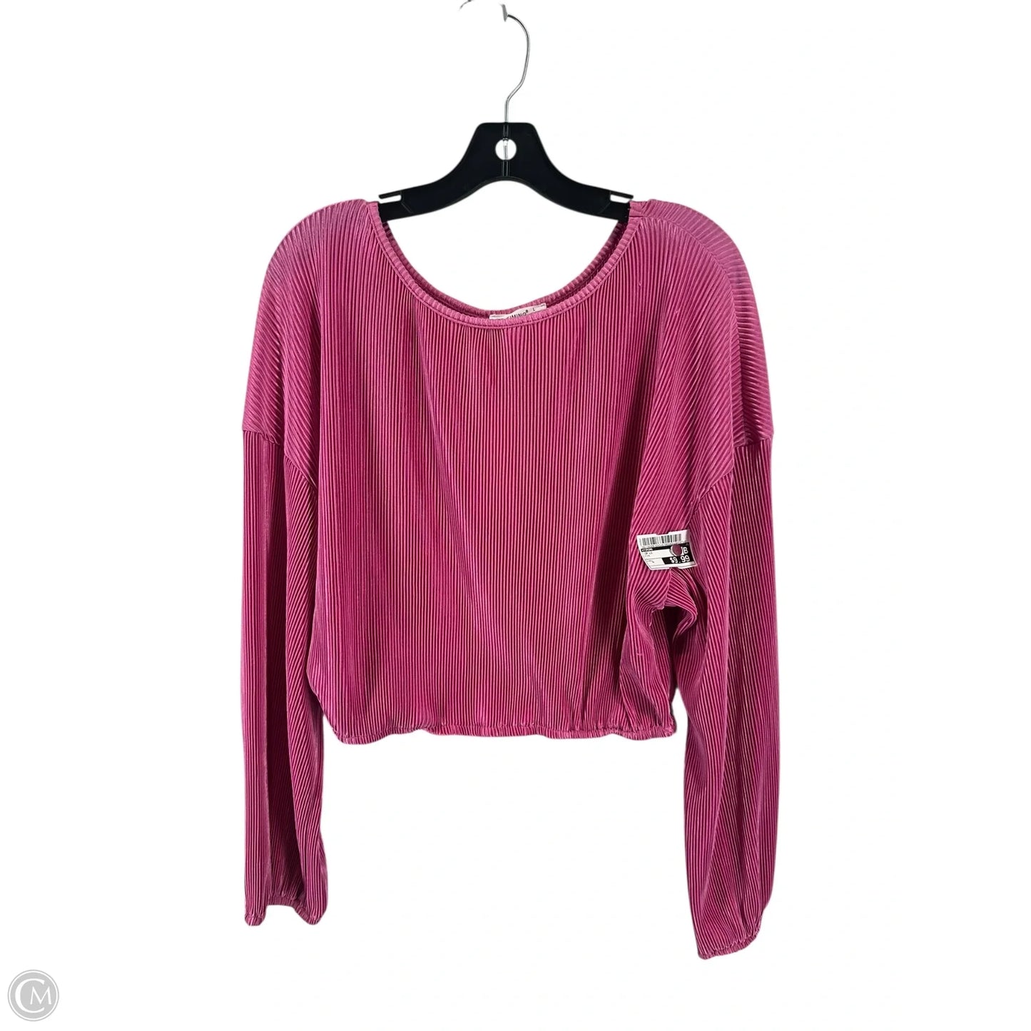 Top Long Sleeve By Timing In Pink, Size: L